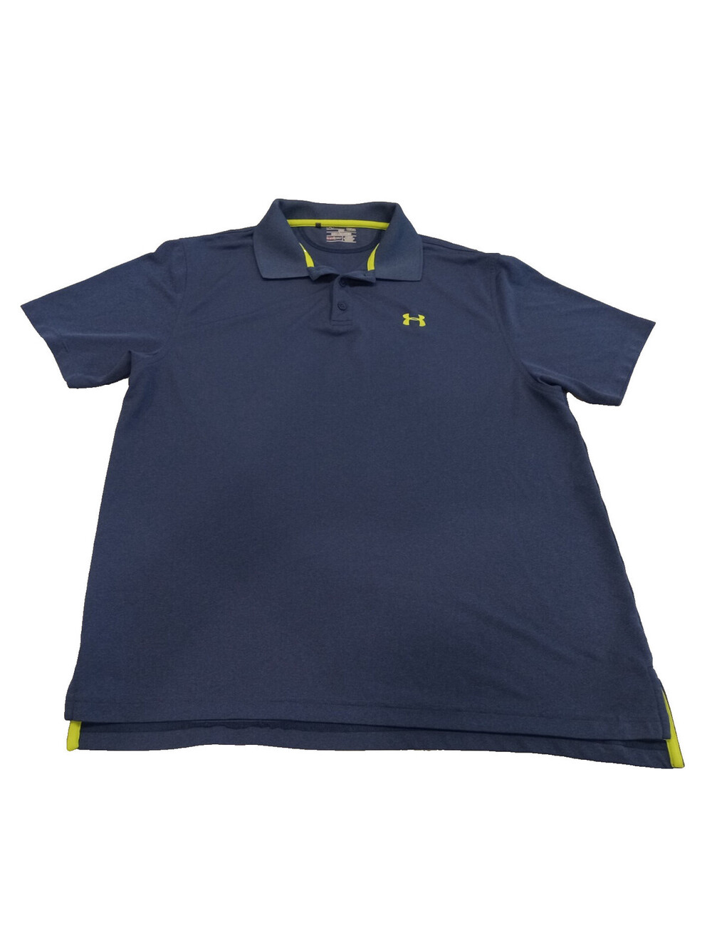 Under Armour Shirt Mens Large Blue Yellow HeatGear Loose Fit Pocket Polo L